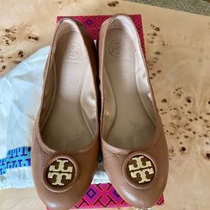 Tory Burch Allie Flats Royal Tan Leather